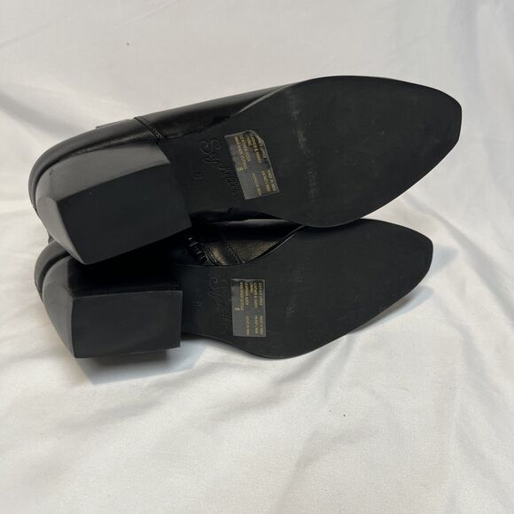 Seychelles Black Leather Booties Size 8 Heel Zippered Los Angeles - Picture 5 of 11